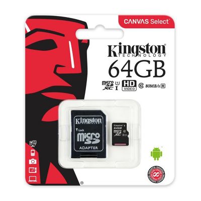 Memoria Micro SD Kingston Canvas 64GB Clase 10 UHS-I