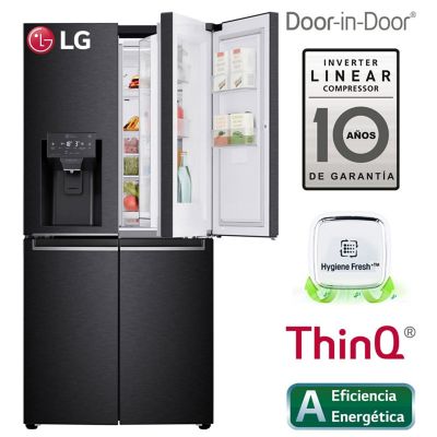 Refrigeradora 426 LT French Door LG con Puerta Mágica LM57SDT Negra Mate 