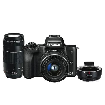 Combo 55 (Camara Canon M50 + Lente Ef M 15-45mm Is Stm + Adaptador Ef-Eos M + Ef 75-300mm 