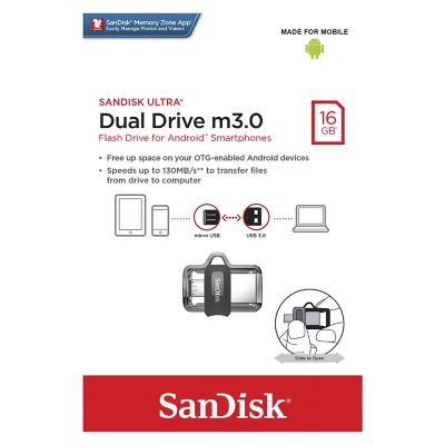 Memoria USB SanDisk Ultra Dual Drive 16GB OTG 3.0 - Plateado