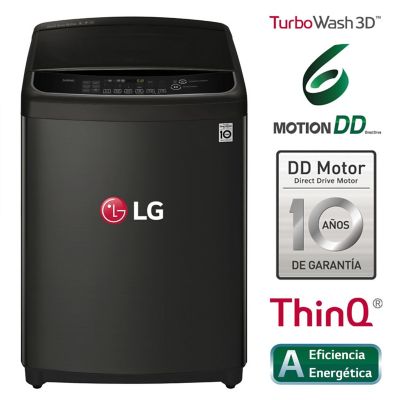 Lavadora 16 Kg LG Carga Superior TurboWash 3D con 6MotionDD WT16BS6H Negro Platino