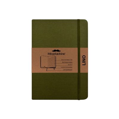 Libreta Moustachine Classic Lino Pocket Rayas - Verde Militar