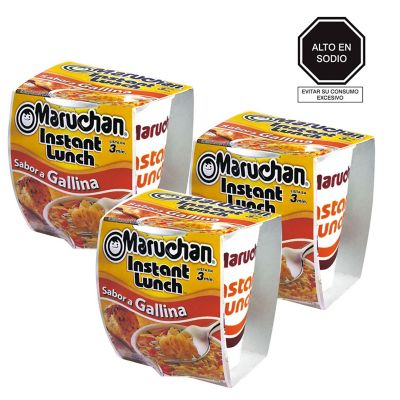 Pack x 3 Maruchan Instant Lunch Gallina 64gr