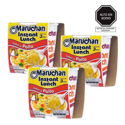 Pack x 3 Maruchan Instant Lunch Pollo 64gr