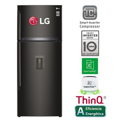 Refrigeradora 424 LT Top Mount LG con Filtro Higiénico GT44AGD Negro Acero