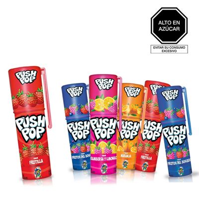 Pack x 6 Topps Push Pop Sabores Surtidos 15gr