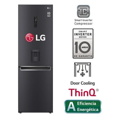 Refrigeradora 336 LT Bottom Freezer LG Door Cooling GB37WGT Negro Mate