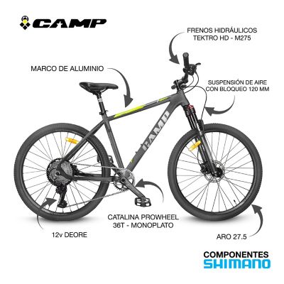 Bicicleta Montaña Fenix 4.0 12v Aro 27.5 Amarillo