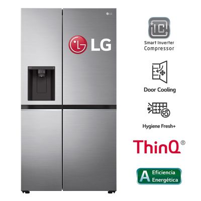 Refrigeradora 617 LT Side By Side LG con Conectividad Wi-Fi LS66SPP Plateada
