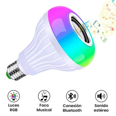 Foco LED con parlante Bluetooth RGB