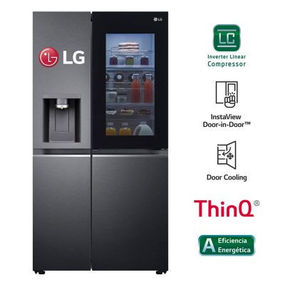 Refrigeradora LG Side By Side con Instaview  617L LS66SXT Negro Mate