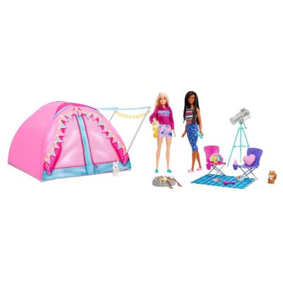 Set de Muñecos Barbie Casa Campaña con Muñecas