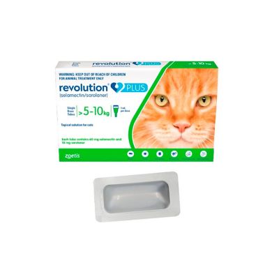 Revolution Plus x 1 ml (Verde Felinos 5 a 10 Kg) x Pipeta