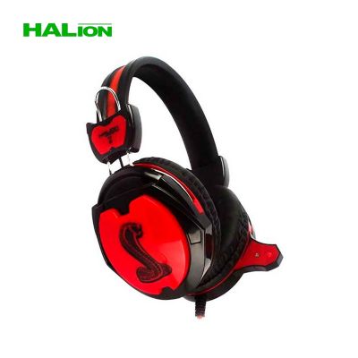 Audifono Gamer Halion S4 Cobra Para PC 3.5mm Microfono Rojo