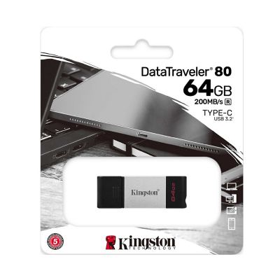 Memoria USB 3.2 Kingston DT80 64GB Tipo C 200MB/s
