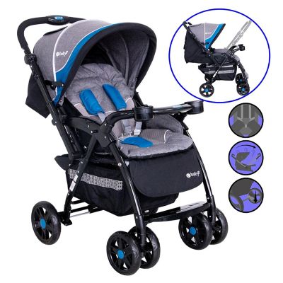 Coche Cuna Yodie 1142 Con Cubrepies Azul