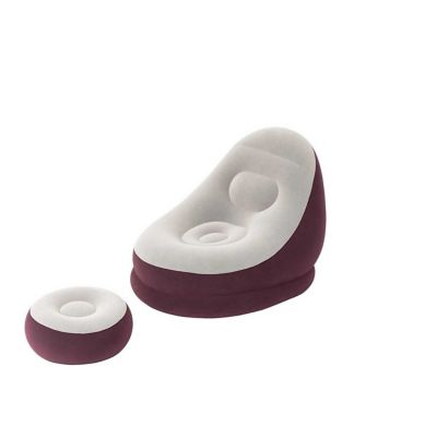 Sillon Inflable Con Poof Guinda