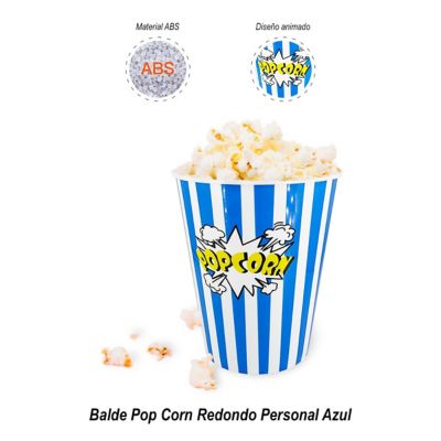 Balde Pop Corn Redondo Personal Azul