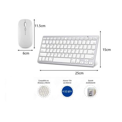 Kit Teclado + Mouse Inalámbrico Bluetooth