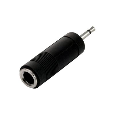 Adaptador de Audio de Plug 3.5mm a Jack 6.3mm Negro (Mono)
