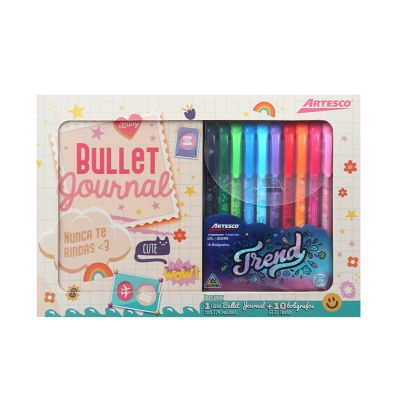 Pack Gift Bullet Journal + 10 Boligrafos Trend Artesco