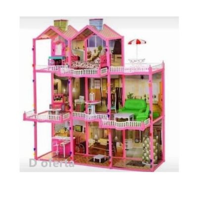 Casa De Muñecas Amoblada De 3 Pisos Barbie 245P