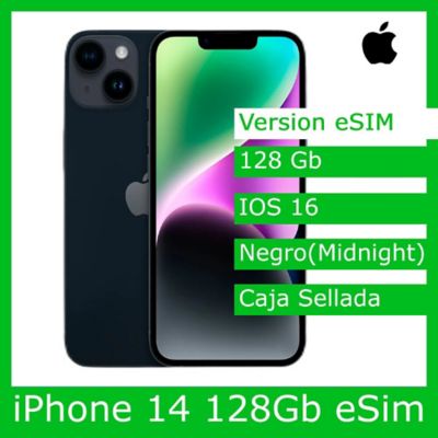Apple Iphone 14 128Gb Negro - Esim - Caja Sella