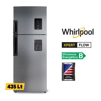 Refrigeradora Whirlpool Congelador Superior 435 Lts WRW45AKGWW Gris