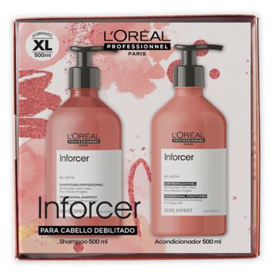 Bipack Inforcer de L'Oréal Professionnel para cabello debilitado  (Shampoo 500ml + Acondicionador 500ml)