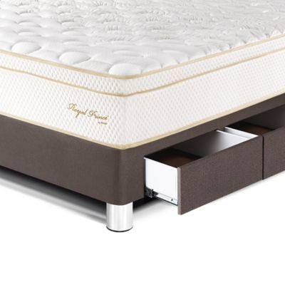 Dormitorio con Cajones Royal Prince Blocks 1.5 Plz Chocolate + 1 Almohada Viscoelástica + Protector