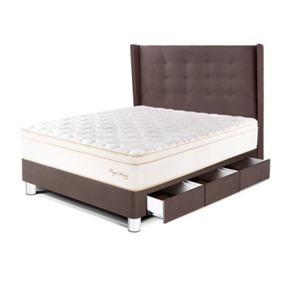 Dormitorio con Cajones Royal Prince Gold 1.5 Plz Chocolate + 1 Almohada Viscoelástica + Protector