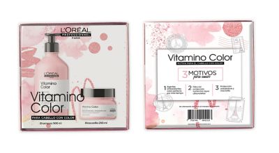 Bipack Vitamino Color de L'Oréal Professionnel para cabello teñido: Shampoo 500ml + Mascarilla 250ml