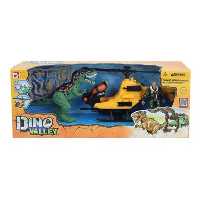 Set de Juguetes Dinosaurio con Helicoptero