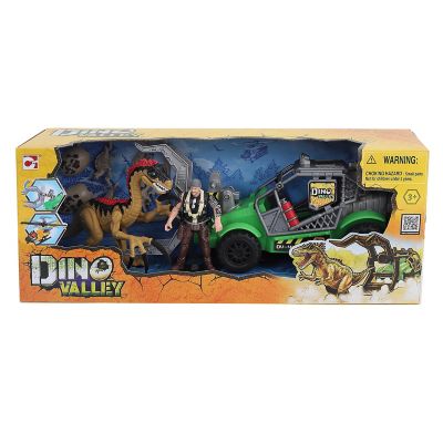 Set de Juguetes Dinosaurio con Carro Verde