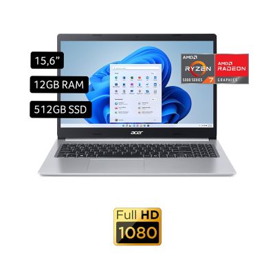 Laptop ACER Aspire 5 AMD Ryzen 7 Serie 5000 12GB RAM 512 GB SSD 15.6'' 