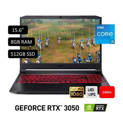 Laptop Gamer ACER Nitro Intel Core i5 11° Gen 8GB RAM 512 GB SSD 15.6'' RTX 3050 4GB