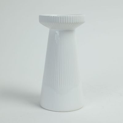 Candelabro Ceramica Blanco 10x10x20Cm