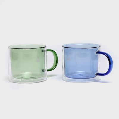 Mugs Doble Vidrio Set x 2  280 ml